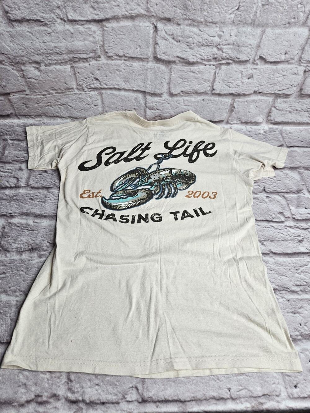 Salt Life Chasing Tail Men's Size Small T Shirt White
